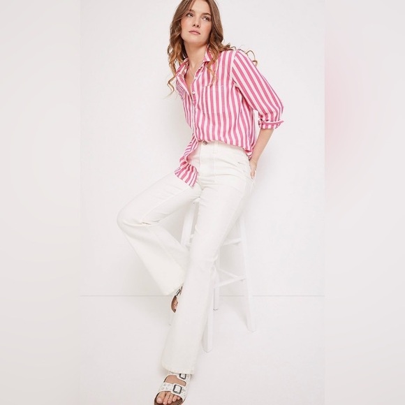 Maurices Tops - Maurices 4/$20 Pink Striped Cotton Shirt L